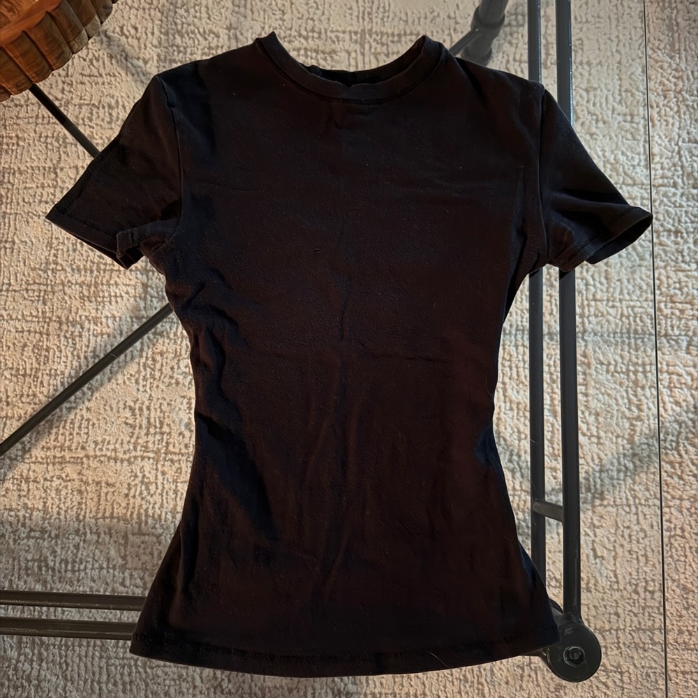 SKIMS Black Short Sleeve Crew Tee